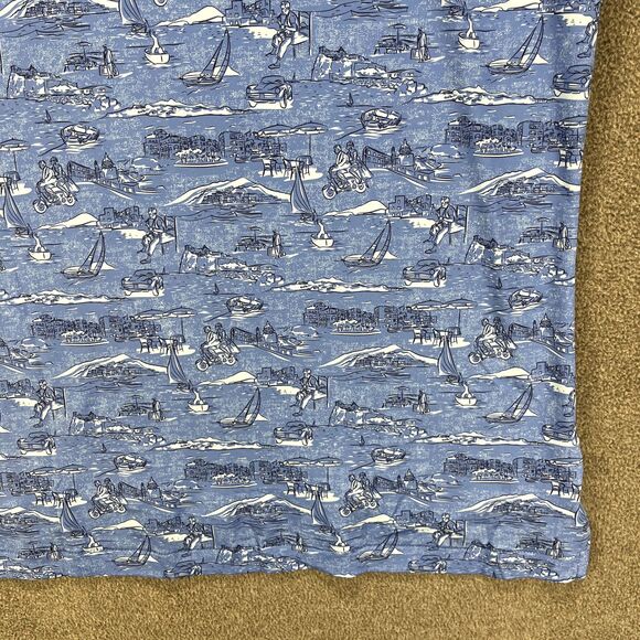 Peter Millar Summer Comfort Crown Sport Polo Shirt Men's Medium Blue print $110 - Picture 16 of 16